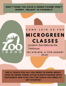 2022 Microgreen Classes at Zoo Idaho in Pocatello, Idaho