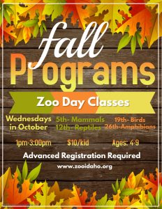 2022 Zoo Day Classes at Zoo Idaho in Pocatello, Idaho