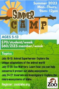 2023 Summer Camp at Zoo Idaho in Pocatello, Idaho